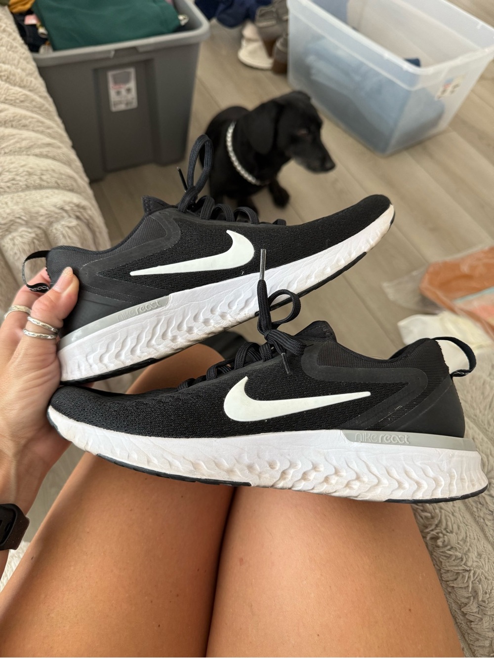 Nike Women’s Black & White React Running Sneakers